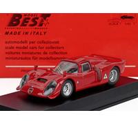 MODELLINO AUTO STATICO BEST MODEL ALFA ROMEO 33.2 PROVA 1968 ROSSO SCALA 1/43