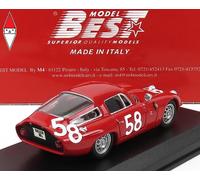 Best Klebstoffe Modellino Auto Statico Diecast Alfa Romeo TZ1 n.58 Targa Florio 1964 Rosso 1:43