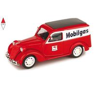 1/43 BRUMM FIAT 1100 E VAN MOBILGAS 1956 RED WHITE