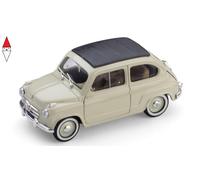 Brumm Modellino Auto Fiat 600 1a Serie Trasformabile Tettino Chiuso 1956 Beige 1:43 R249-09
