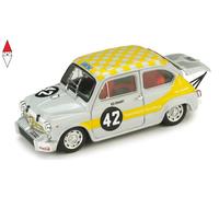 Brumm Modellino auto statico Fiat 600 Abarth 1000 n.42 Zandvoort 1969 Scala 1:43
