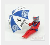 1:43 Brumm Figures Didier Pironi For Ferrari 126C2 F1 With Umbrella Red CH02U Mo