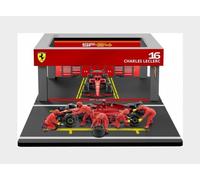 1:43 BURAGO Ferrari F1 Sf-24 Diorama Pit-Stop #16 2024 Leclerc BU36862-L