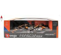 Bburago Formula 1 F1 McLaren - Set di 4 pezzi, scala 1:43, replica da collezione incredibilmente dettagliata, auto da corsa da collezione, colore: arancione