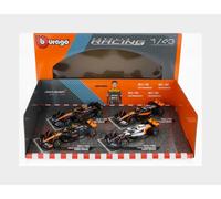 Bburago Formula 1 F1 McLaren - Set di 4 pezzi, scala 1:43, replica da collezione incredibilmente dettagliata, auto da corsa da collezione, colore: arancione