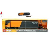 BBURAGO Mercedes Semi Truck con McLaren MCL38 (2024) #4 Norris, Set Diecast in Scala 1:43, Bisarca Dettagliata con Auto F1, Licenze Ufficiali McLaren e Mercedes, Età Consigliata 3+ Anni
