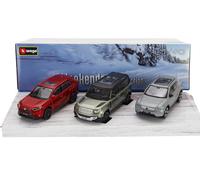 1/43 BURAGO - TOYOTA - SET 3X RAV 4 - LAND ROVER NEW DEFENDER 110 - 18-30507
