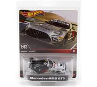 1:43 Hot Wheels Premium 2024 Real Riders HMD44 Mercedes AMG GT3 #88 Nero/Argento