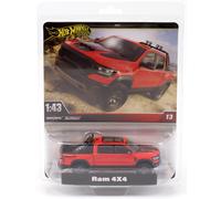 1:43 Hot Wheels Premium 2024 Reale Riders RAM 4x4 Pick-Up Red/Nero