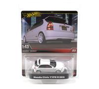 1:43 Hot Wheels Premium 2025 Real Riders JCN65 Honda Civic TYPE R EK9 Bianco