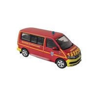 1/43 Per VW T6 Modello Di Camion Dei Pompieri In Metallo Rosso In Scala Giocattolo Per Simulazione Di Scene Di Gioco Decorativi Da Collezione