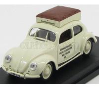MODELLINO AUTO STATICO VOLKSWAGEN BEETLE AMBULANZA POMPIERI WOLFSBURG 1950 1/43