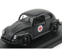 MODELLINO AUTO STATICO VOLKSWAGEN BEETLE MILITARY AMBULANZA 1943 NERO SCALA 1/43