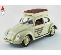 MODELLINO AUTO STATICO VOLKSWAGEN BEETLE AMBULANZA POMPIERI WOLFSBURG 1950 1/43
