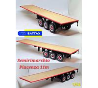 # 1/43 SEMIRIMORCHIO a 3 ASSI 11m CON PIANALE ROSSO BATTAX adatto x motrici IXO