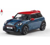 Solido Modellino Auto Mini Cooper (2023), 3 porte, tetto rosso, Island Blue Metallic 1:43