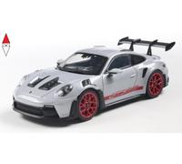Porsche 911 (992) GT3 Rs 2023 Grigio Metallizzato Rosso Modellino 1:43 Solido