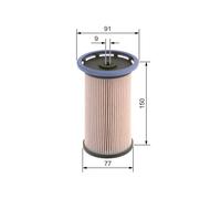BOSCH Filtro carburante 1457070014 | Separa le particelle e l'acqua dal carburante, protegge il sistema di iniezione