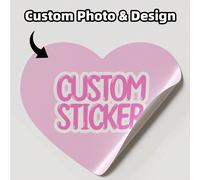 1/48/108/180 pezzi Adesivi personalizzabili - Etichette a forma di cuore a tema amore con qualsiasi testo e grafica, materiale PVC impermeabile, disponibili in più colori, adatte per confezioni regalo