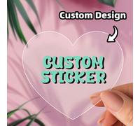1/48/108/180 pezzi Adesivi personalizzati - Adesivi a forma di cuore personalizzati, trasparenti, impermeabili e resistenti all'olio, possono stampare qualsiasi foto e testo, adesivi decorativi di rin