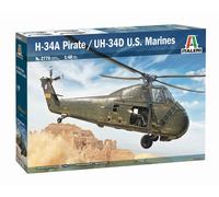 H-34a Pirate / Uh-34d U.S. Marines Helicopter Elicottero 1:48 Plastic Model Kit