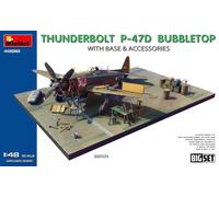 Miniart 48018 - 1:48 Thunderbolt P-47D Bubbletop W/ Base & Accessories. Big Set