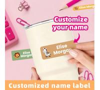 1-480 pezzi Etichette personalizzate con nome, adesivi con testo personalizzato, adesivi per cancelleria personalizzata, etichette con nome senza ferro, adesivi con animali cartoni animati, funzione i