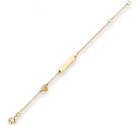 1,4mm Bracciale ID Catena Panzer Cuore con Angelo Oro Giallo 333 Bambini 14cm