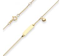 1,4mm Id-Bracciale Gourmette con Cuore Braccialetti Di 585 Oro 16cm