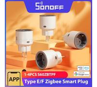 SONOFF S60ZBTPF Presa Intelligente Zigbee - Controllo Remoto, Monitoraggio Energetico, Timer, Protezione Sovraccarico, Ripetitore, eWeLink Compatibile