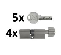 1 -4x Cilindro con Pomolo 60mm 30/30 Porta Zylinder Serratura con Chiavi Uguali