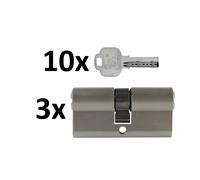 1-4X Cilindro Profilo 60Mm 30/30 Cilindro Porta Serratura + Chiave Identica