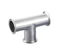 1.5" 1-1/2" OD 38mm Stainless Steel SS316 3 Way Tee Ferrule OD 50.5MM Fit 1.5" Tri Clamp