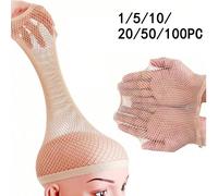 1/5/10/20/50/100 pezzi Cuffia per parrucca riutilizzabile unisex - Cuffia per parrucca in rete di poliestere elastica e leggera, strumento multifunzionale per parrucche, adatta per uso quotidiano, sos