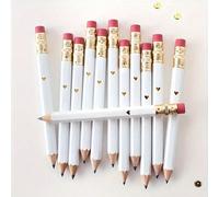 1/5/10/20/50/100 pezzi Matite esagonali bianche piccole HB con gomme, lunghe 4 pollici/10 cm, adatte per scuola, ufficio, regali, matrimoni, ritorno a scuola, piccole feste, addii al nubilato, ecc. Co