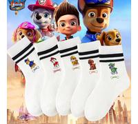 1/5/10/20 paia di calzini a metà polpaccio per bambini e bambine adatti per tutte le stagioni, calzini per studenti con simpatici motivi a cartone animato di ossa e nomi per cani, calzini bianchi, cal