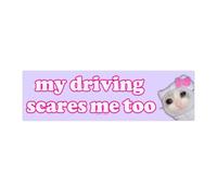 1/5/10/20pcs My Driving Scares Me Too Adesivo Meme Divertente Autoadesivo Allievo Driver Sticker Accessori Auto