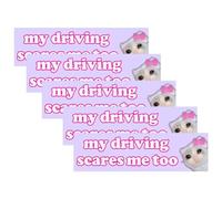 1/5/10/20pcs My Driving Scares Me Too Adesivo Meme Divertente Autoadesivo Learner Car Sticker Accessori Driver