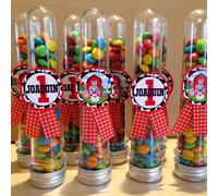 1/5/10/30 pezzi Tubi di prova in plastica trasparente da 45ml/50ml/110ml, bottiglie per tubi di prova, barattoli per caramelle, tubi in plastica con tappi a vite, per feste di Capodanno, San Valentino