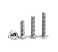 1/5/10/50pcs M3 M4 M5 M6 M8 A2 304 Stainless Steel Hex Hexagon Socket Half Round Button Flange Head With Washer Screw Bolt(28mm,10pcs M4)