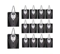 1/5/10 Borse regalo per testimoni di nozze, borse con disegno di smoking, borse regalo con elementi di camicia da smoking, adatte per matrimoni, festa del papà, compleanni, anniversari, decorazioni ta