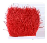 1/5/10 iarde di frange di piume di struzzo 10-15 cm orlo gonna pizzo per abiti da sposa festa cucito abbellimento forniture piume-rosso-1 iarda