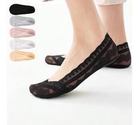 1/5/10 Paia di calzini invisibili da donna con design in pizzo, antiscivolo, a basso taglio, comodi e corti, adatti per performance di danza, stile carino 5 pelle,5 colori,5 nero,3 neri 2 pelle,5 bian