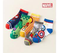 1/5/10 Paia di Calzini per Bambini Marvel, Motivi di Spider-Man, Iron Man, Hulk, Thor, Calzini con volant, Calzini a righe a metà polpaccio, Calzini per Ragazze e Ragazzi, Uso Quotidiano/Regalo per Fe
