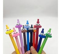 1/5/10 pezzi Penne a creative con bocca grande da pagliaccio, forniture scolastiche carine per il ritorno a scuola, fusto color caramella con inchiostro nero, scrittura elegante, primo giorno di scuol