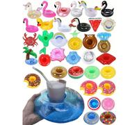 1/5/10 pezzi Portabicchieri gonfiabile, Portabicchieri da piscina, Sottobicchiere, Sottobicchiere galleggiante, Portabicchieri da nuoto di varie forme, Accessori galleggianti per l'acqua, Adatto per p