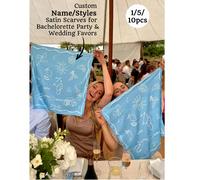 1/5/10 pezzi Sciarpe in raso personalizzate, addobbi per addii al nubilato e matrimoni, regali per lei, foulard e sciarpa da viaggio, souvenir ricordo per gli ospiti del matrimonio Tagli Unica,10 pezz