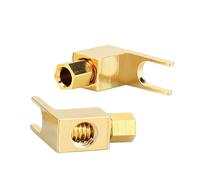 1/5/10 Pz Ottone Placcato Oro Tipo U Altoparlanti Audio Amplificatore Connettore Y Forcella 4mm Spina A Banana Audio altoparlante cavo adattatore(5Pcs)