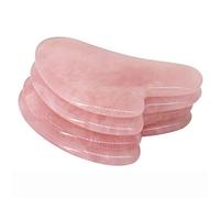 1/5/10PC Naturale Rosa Quarzo Rosa Cristallo Pietra di Giada Donne Corpo Viso Guasha Massaggiatore Forma di Pollice Viso Gua Sha Strumenti di Bordo regalo Ciondolo decorazione della stanza (Color : O