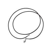 1,5/2/3 millimetri di cordino in pelle nera collana catena con chiusura a moschettone in acciaio inox connettore corda cerata rotonda for uomo donna collana 10 pezzi 60 cm(Brown,1.5Millimeter)